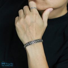 Vòng tay bạc khắc chú Liên Hoa Sanh ( TRS VONG 002)