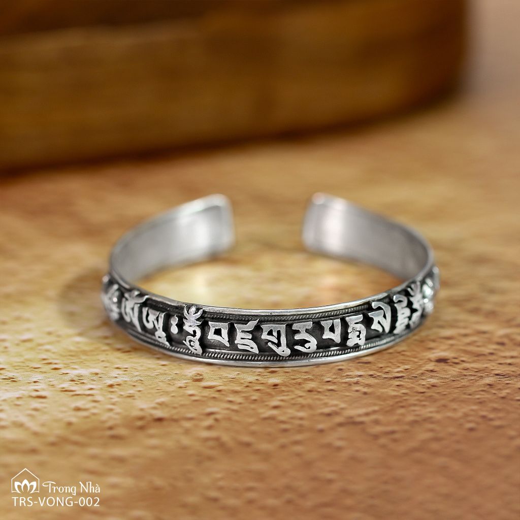 Vòng tay bạc khắc chú Liên Hoa Sanh ( TRS VONG 002)