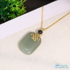Mặt dây chuyền vô sự bài quan âm phổ chiếu nút cát tường vàng( TRSV MATDC 031 )