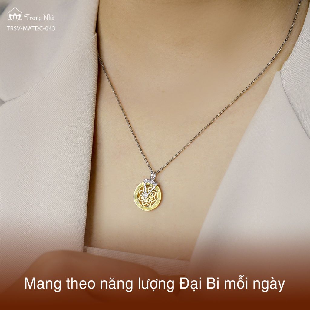 Mặt dây chuyền Liên Hoa Bảo Tâm - Om mani padme hum hoa sen xoay ( MATDC 043 )