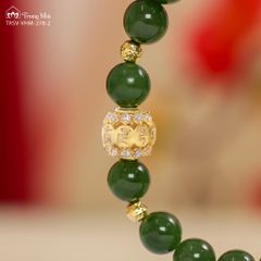 Vòng tay Phúc Bảo - Charm vàng khắc chú zambala mix đá (TRS VHM 278)