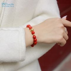 Vòng tay Phúc Bảo - Charm vàng khắc chú zambala mix đá (TRS VHM 278)