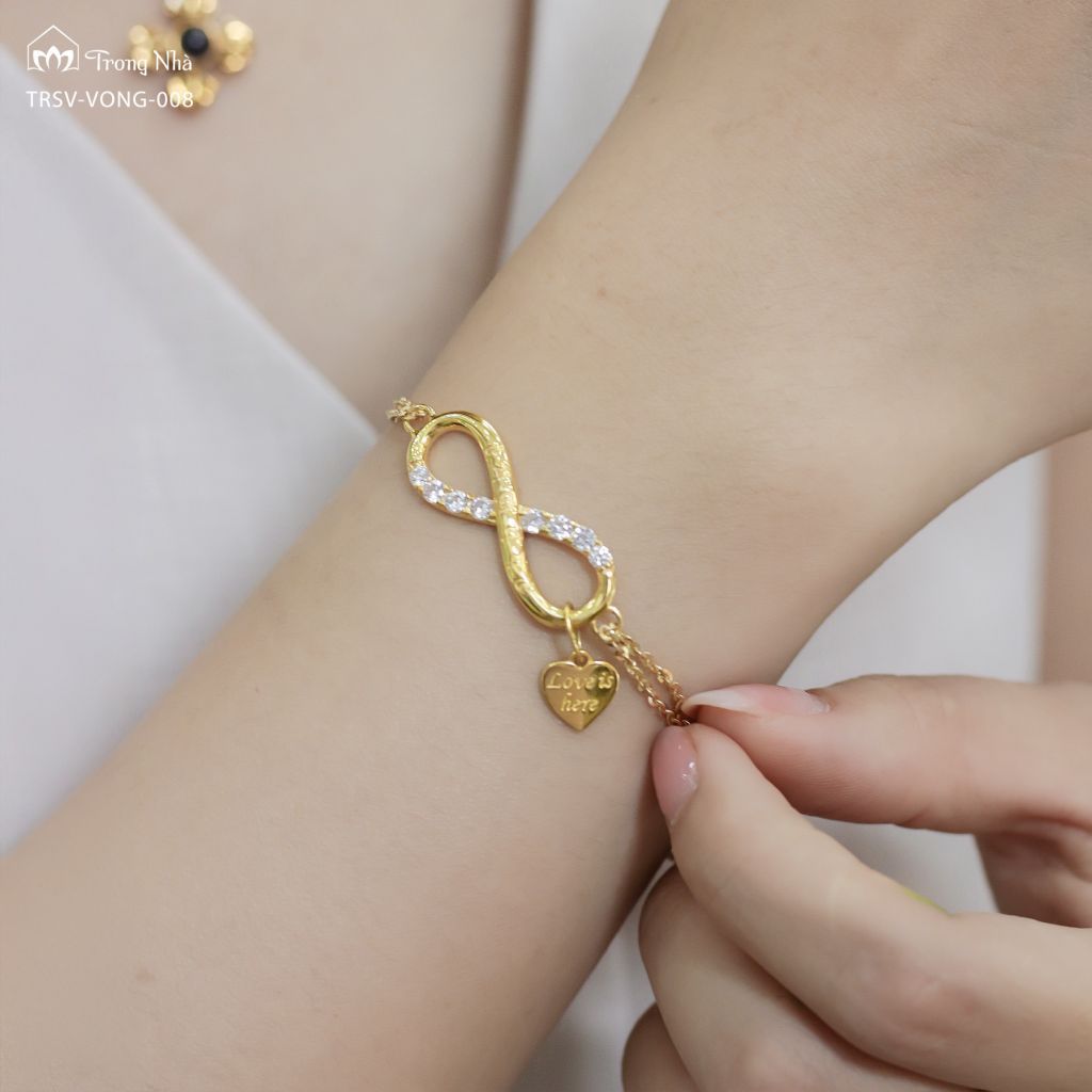 Lắc tay Hạnh Phúc Luôn Ở Đây - charm vô cực om mani padme hum