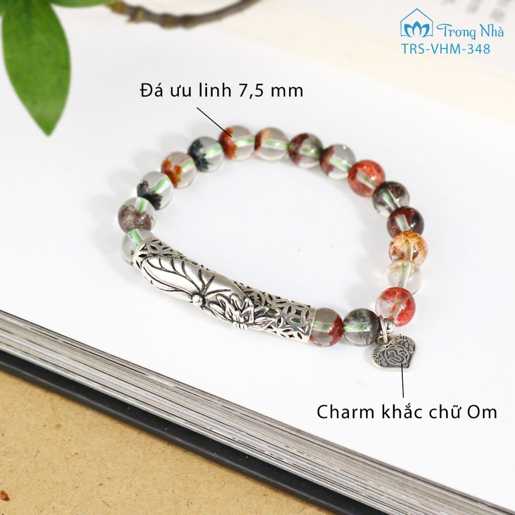 Vòng Thạch anh ưu linh mix charm Bình An bạc