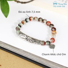 Vòng Thạch anh ưu linh mix charm Bình An bạc