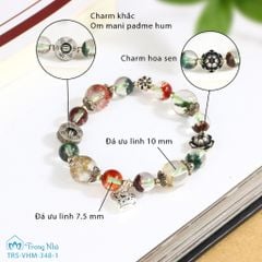 Vòng Thạch anh ưu linh mix charm Bình An bạc