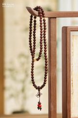Vòng tay Vương Mộc Đại An - Tràng hạt tử đàn mix charm chủng tự Om / Om Mani