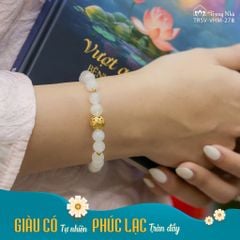 Vòng tay Phúc Bảo - Charm vàng khắc chú zambala mix đá (TRS VHM 278)