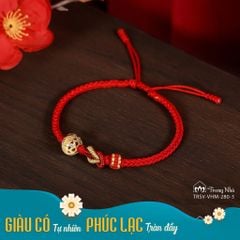 Vòng tết dây đỏ charm vàng Zambala 10K ( TRSV VHM 280)