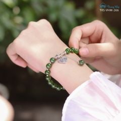 Vòng Ngọc Bích 8 li mix charm Om trái tim (TRS VHM 266)