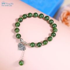 Vòng Ngọc Bích 8 li mix charm Om trái tim (TRS VHM 266)