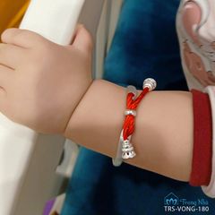 Vòng bạc cho bé khắc Om Mani Padme Hum (TRS VONG 180)