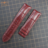  Dây đồng hồ cá sấu sấu Alligator màu đỏ Burgundy 