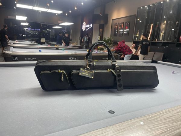  Bao cơ bida da bò sáp Waxy Leather Black Cue Case - Soft - 4x8 