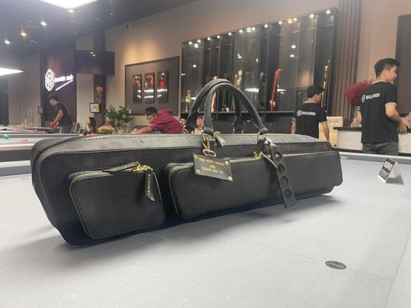  Bao cơ bida da bò sáp Waxy Leather Black Cue Case - Soft - 4x8 