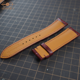  Dây đồng hồ cá sấu sấu Alligator màu đỏ Burgundy 