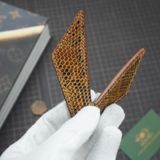  Kẹp lơ da hình đôi cánh kì đà màu cam đất 