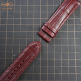  Dây đồng hồ cá sấu sấu Alligator màu đỏ Burgundy 