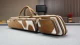  Bao cơ bida Full-haired Cowhide Cue Case - Soft - 4x6 - Brown/White 