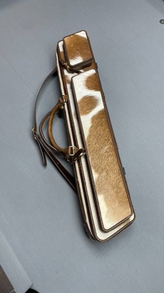  Bao cơ bida Full-haired Cowhide Cue Case - Soft - 4x6 - Brown/White 