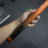  Bọc cơ da kì đà hoa màu cam cho chuôi MIT CUE 