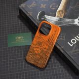  Ốp lưng Iphone da kì đà hoa màu cam 