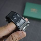  Dây cá sấu Alligator màu đen cho đồng hồ Hublot 