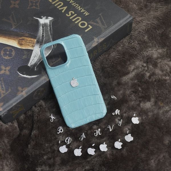  Ốp lưng iphone da cá sấu Alligator màu Sky Blue 