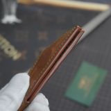  Kẹp lơ bida da bò màu nâu chỉ may xanh lá 