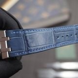  Dây cá sấu Alligator màu xanh navy cho đồng hồ Maurice Lacroix 