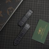  Thay  da cá sấu Alligator vân đuôi (Pháp) màu xám cho Hublot 