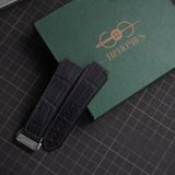  Thay  da cá sấu Alligator vân đuôi (Pháp) màu xám cho Hublot 