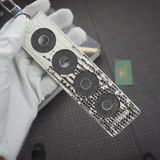  Giữ bịt ren 4 lỗ da kì đà trắng đen 