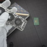  Giữ bịt ren 4 lỗ da kì đà trắng đen 