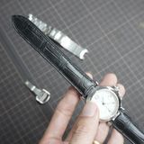  Dây cá sấu Alligator màu đen cho đồng hồ Cartier 