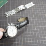  Dây cá sấu Alligator màu đen cho đồng hồ Cartier 