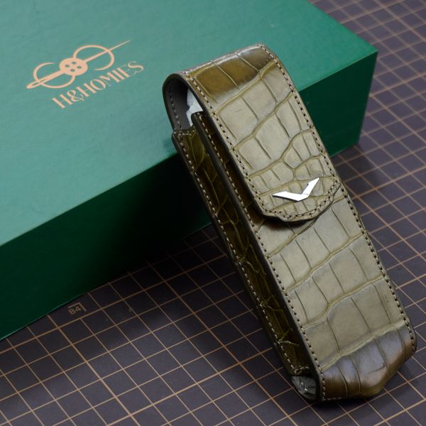  Bao da gập Vertu Signature (xanh rêu) 