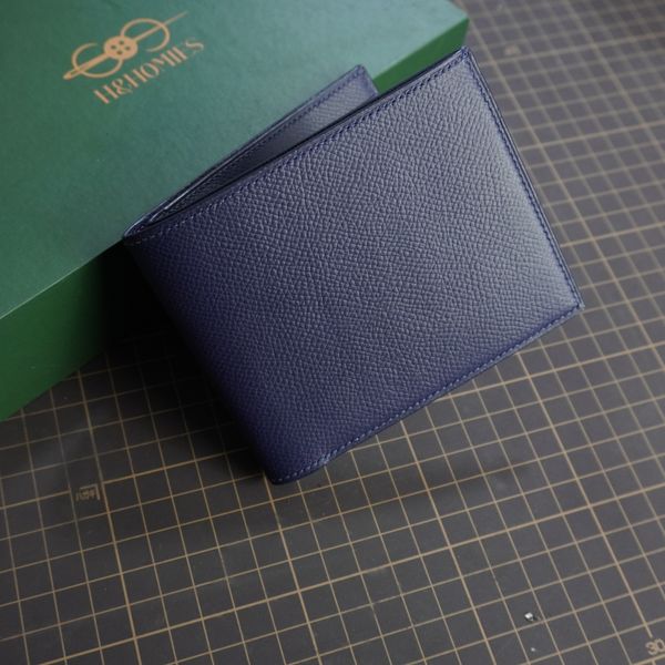  Ví ngang da Epsom (xanh navy) 