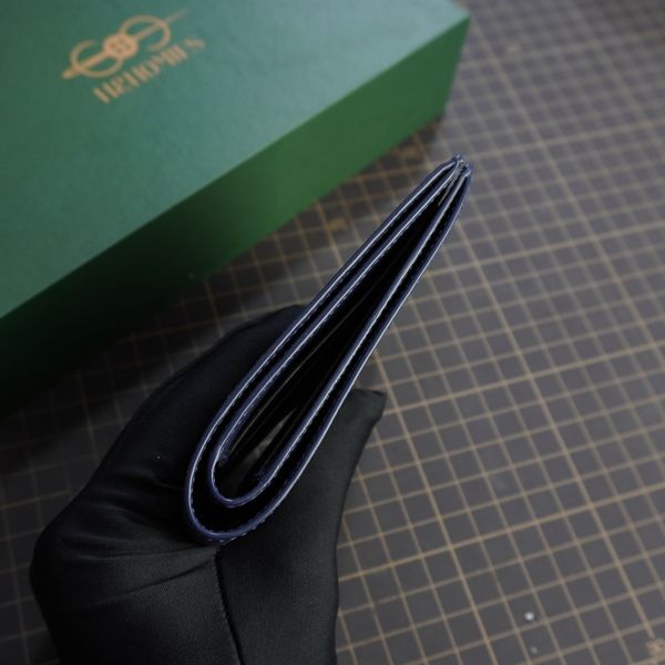  Ví ngang da Epsom (xanh navy) 