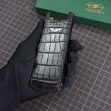  Bao da rút Signature S (cá sấu Alligator đen bóng) 