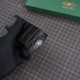  Bao da rút Signature S (cá sấu Alligator đen bóng) 