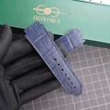  Thay da cá sấu Alligator vân đuôi (Pháp) màu xanh navy cho Hublot 