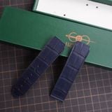  Thay da cá sấu Alligator vân đuôi (Pháp) màu xanh navy cho Hublot 
