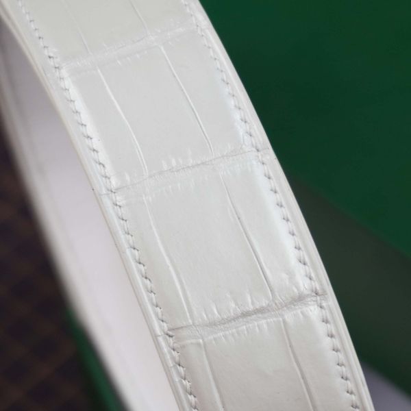  Thắt lưng da cá sấu Alligator (trắng) 