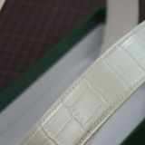  Thắt lưng da cá sấu Alligator (trắng) 