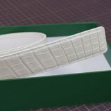  Thắt lưng da cá sấu Alligator (trắng) 