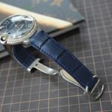  Dây cá sấu Alligator màu xanh navy cho đồng hồ Cartier 