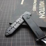 Thay da cá sấu Alligator vân đuôi (Pháp) màu xám cho Hublot 