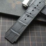  Thay da cá sấu Alligator vân đuôi (Pháp) màu xám cho Hublot 
