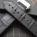  Thay da cá sấu Alligator vân đuôi (Pháp) màu xám cho Hublot 